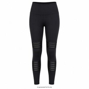 Beyond Yoga Pointelle Mesh High Rise Leggings Women's L Black NWT